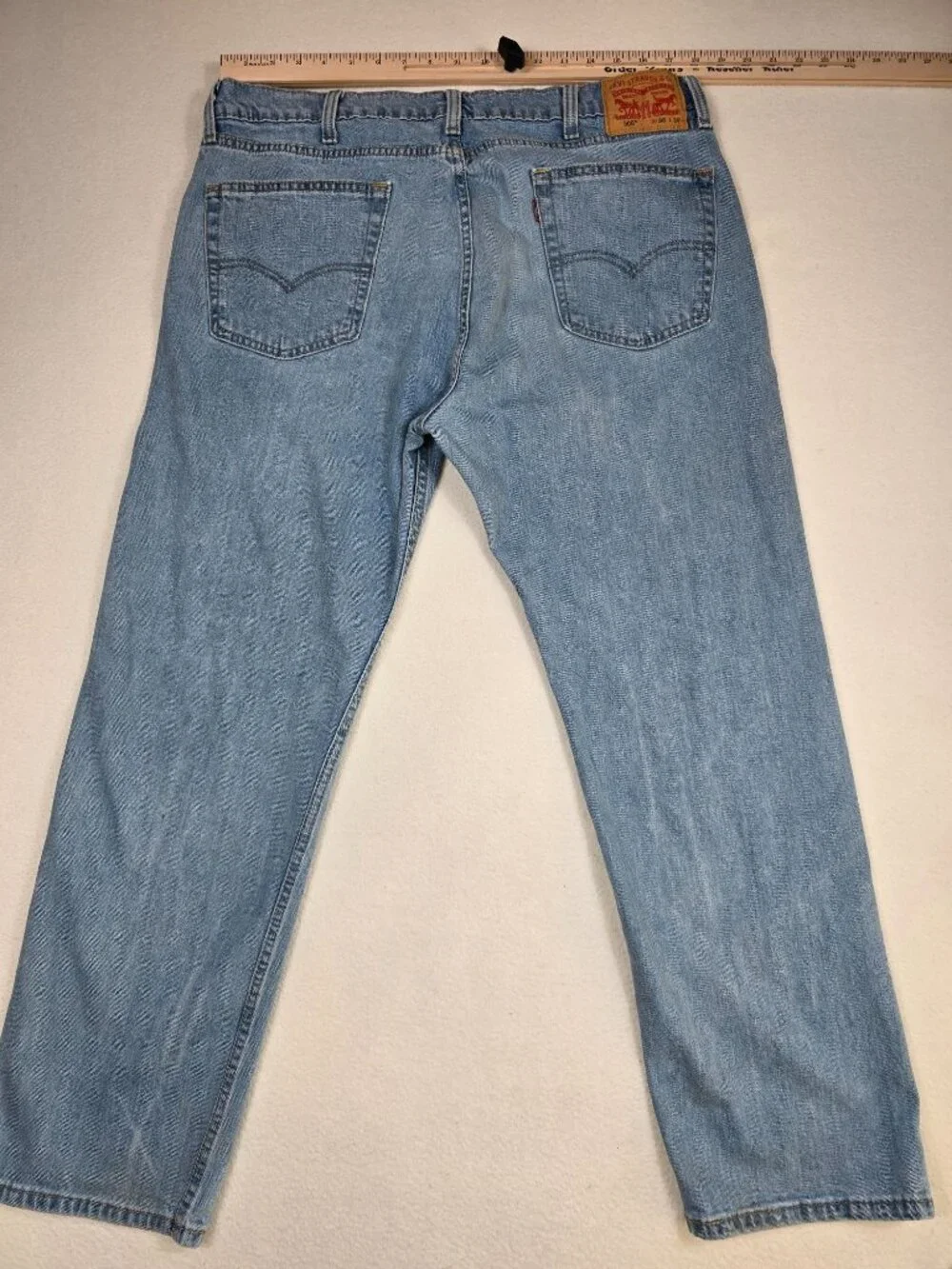 Levis 505 Mens Jeans W38 L30 Light Wash Denim